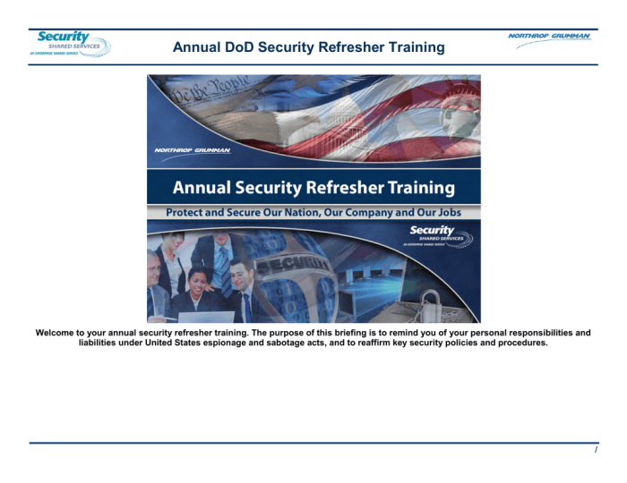 Annual security awareness refresher answers