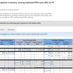 Compute the gross profit for fifo method and lifo method.