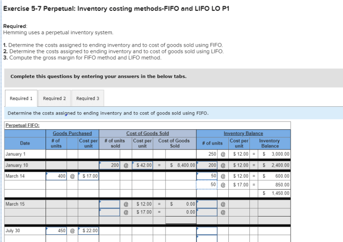 Compute the gross profit for fifo method and lifo method.