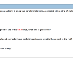 Figure conducting rod pulled cm shows metal long rails constant frictionless along two speed solved